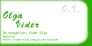 olga vider business card